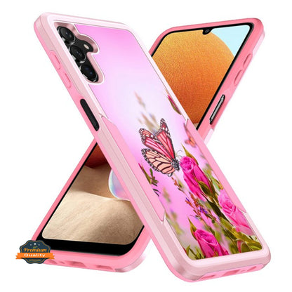 For Samsung Galaxy A53 5G Pattern Design Hybrid Bumper Rugged Dual Layer Heavy-Duty Military-Grade TPU Hard Defender  Phone Case Cover