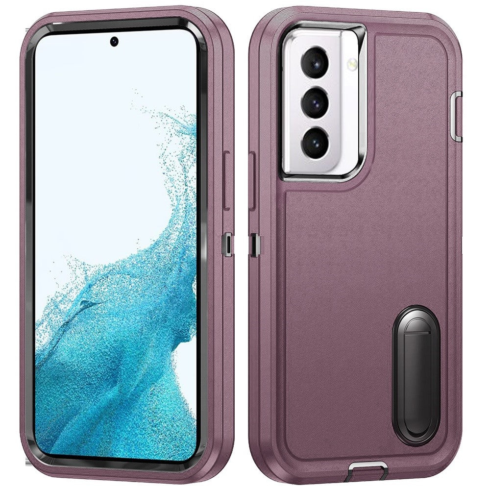 For Samsung Galaxy S22 /Plus Ultra Hybrid 3 Layers 3in1 Hard PC Shockproof with Kickstand Heavy Duty TPU Rubber Anti-Drop  Phone Case Cover