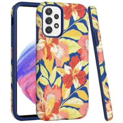 For Samsung Galaxy Z Flip 4 5G Bliss Floral Stylish Design Hybrid Rubber TPU Hard PC Shockproof Armor Slim  Phone Case Cover