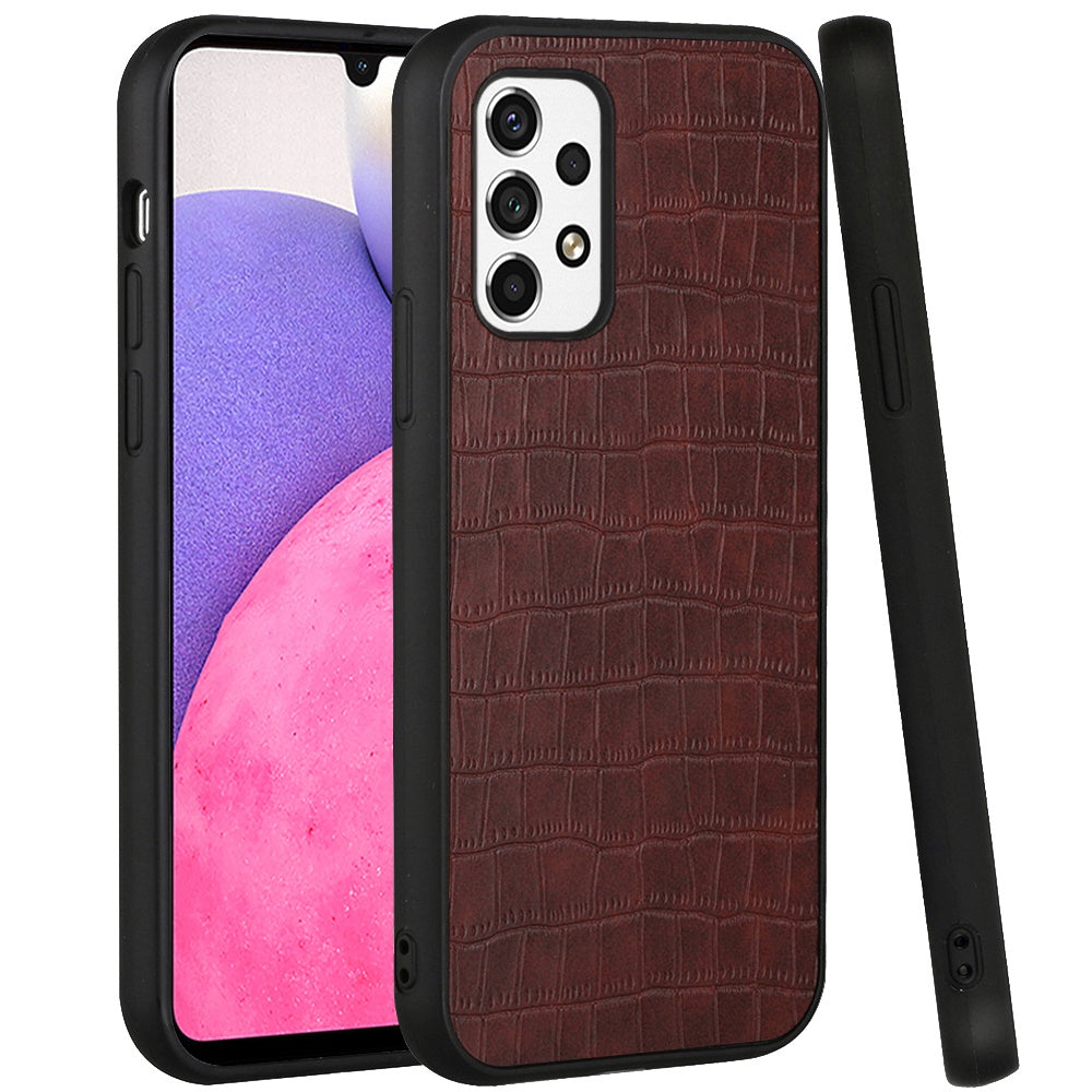 For Samsung Galaxy A33 5G Ultra Slim Thin PU Leather Crocodile Flip Snap On Hybrid Shockproof TPU PC Hard Shell Durable  Phone Case Cover
