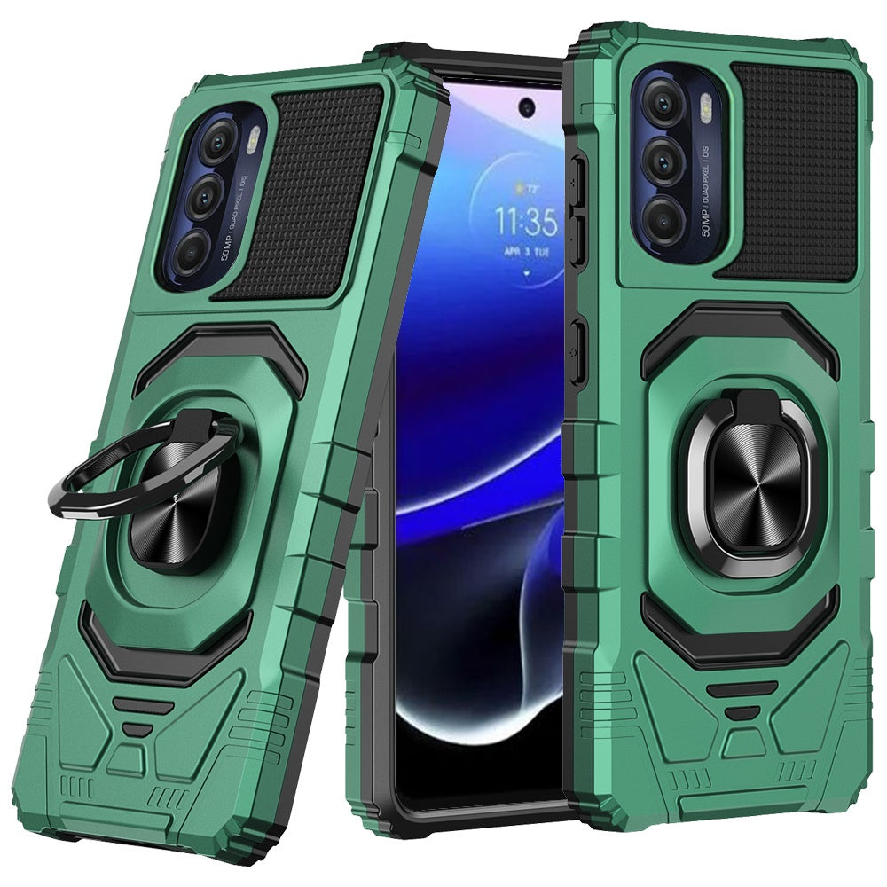 For Motorola Moto G Stylus 5G 2022 Hybrid Dual Layer with Rotate Magnetic Ring Stand Holder Kickstand Rugged Shockproof  Phone Case Cover
