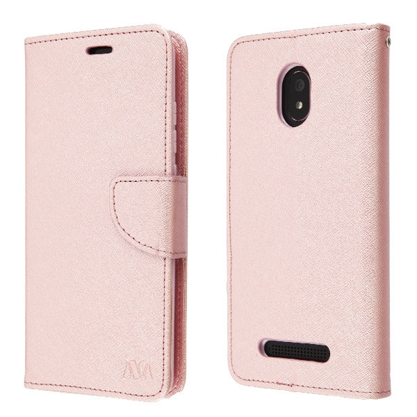 For Foxx L590 (Foxxd Miro) PU Leather Wallet with Credit Card Holder Storage Folio Flip Pouch Stand Rose Gold Phone Case Cover