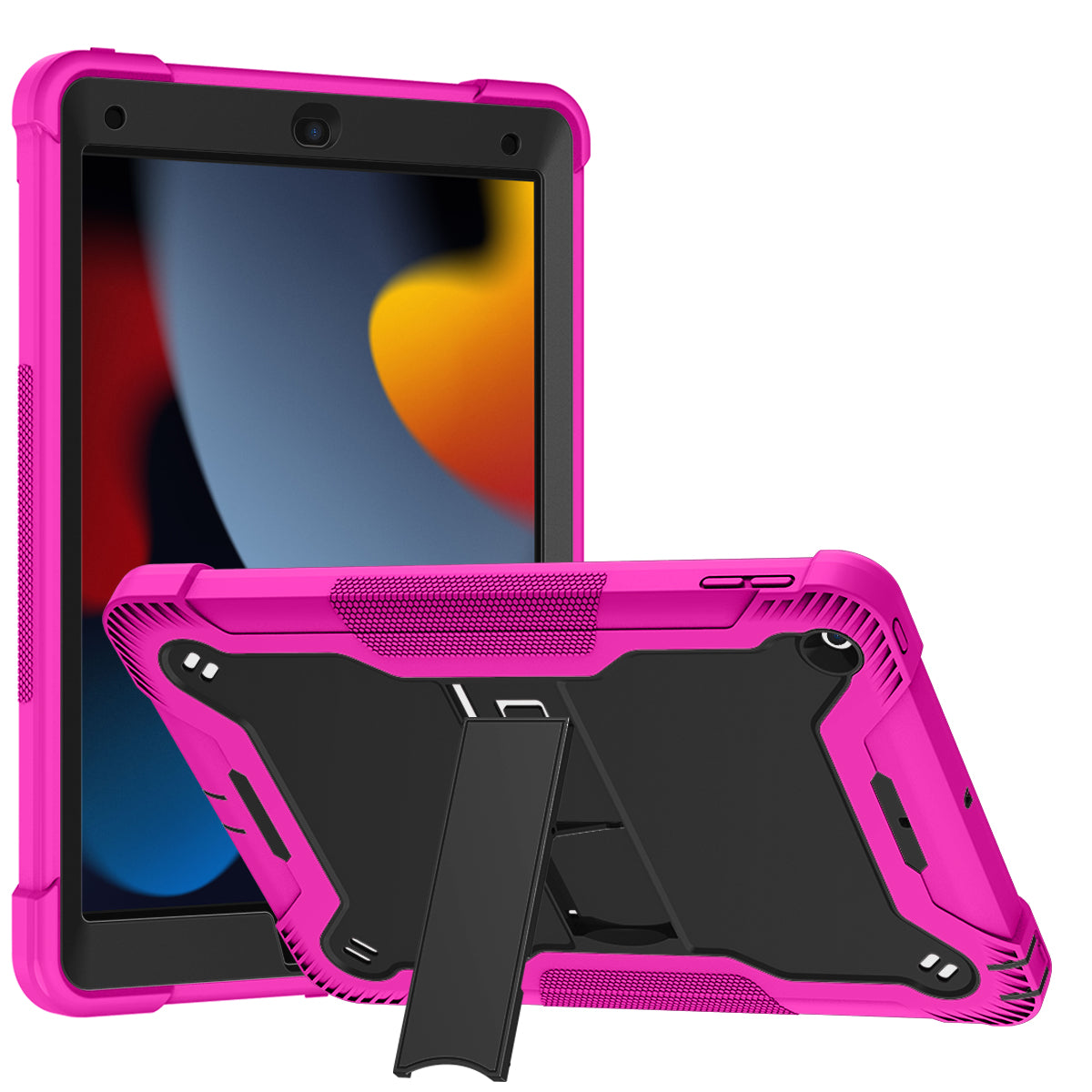 Case for Apple iPad 9th /8th /7th Gen 10.2 inch (2021) Tough Tablet Strong with Kickstand Hybrid Heavy Duty High Impact Shockproof Stand Pink Tablet Cover