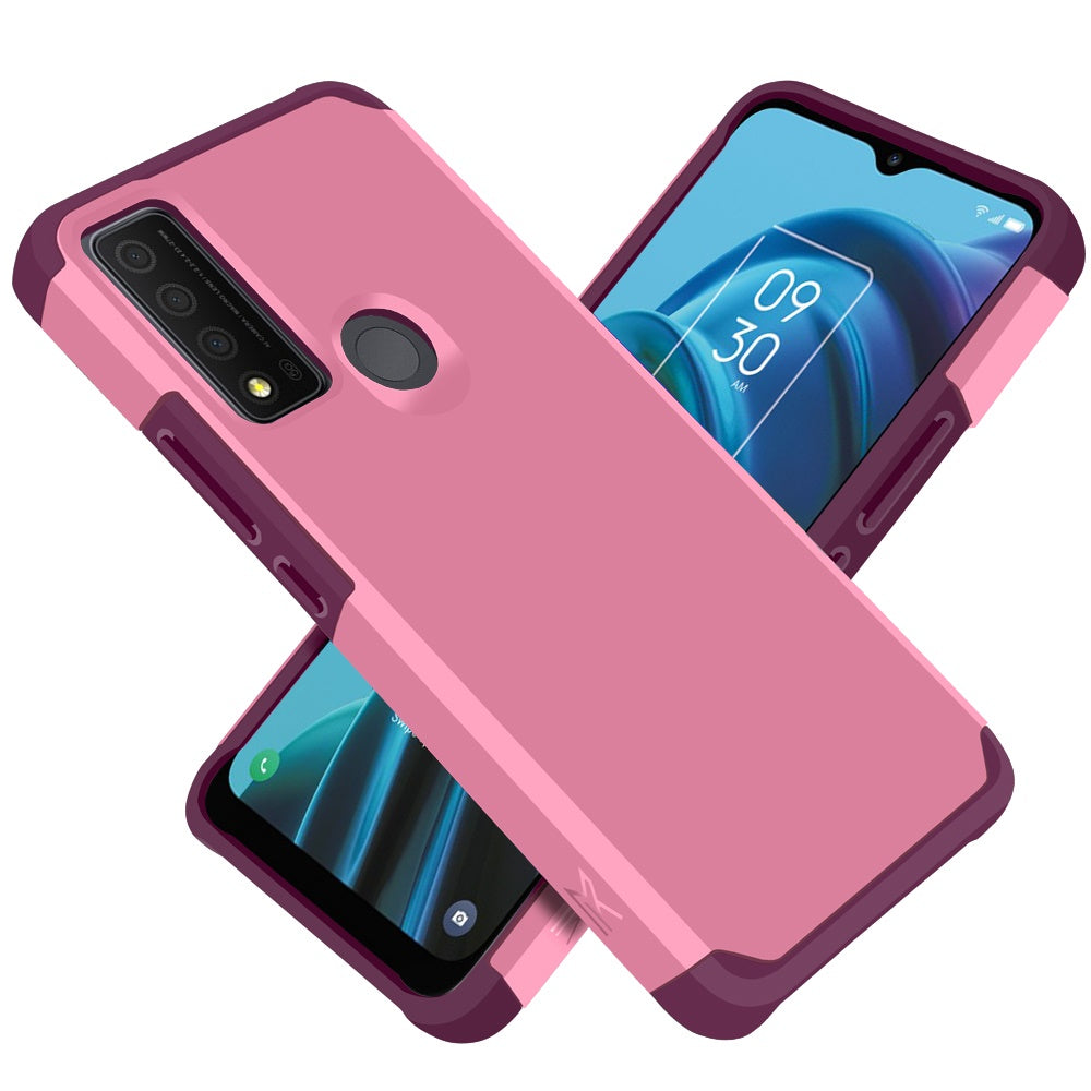 For TCL 30 XE 5G Ultra Slim Corner Protection Shock Absorption Tuff Hybrid Dual Layer Hard PC and TPU Rubber Armor Defender  Phone Case Cover