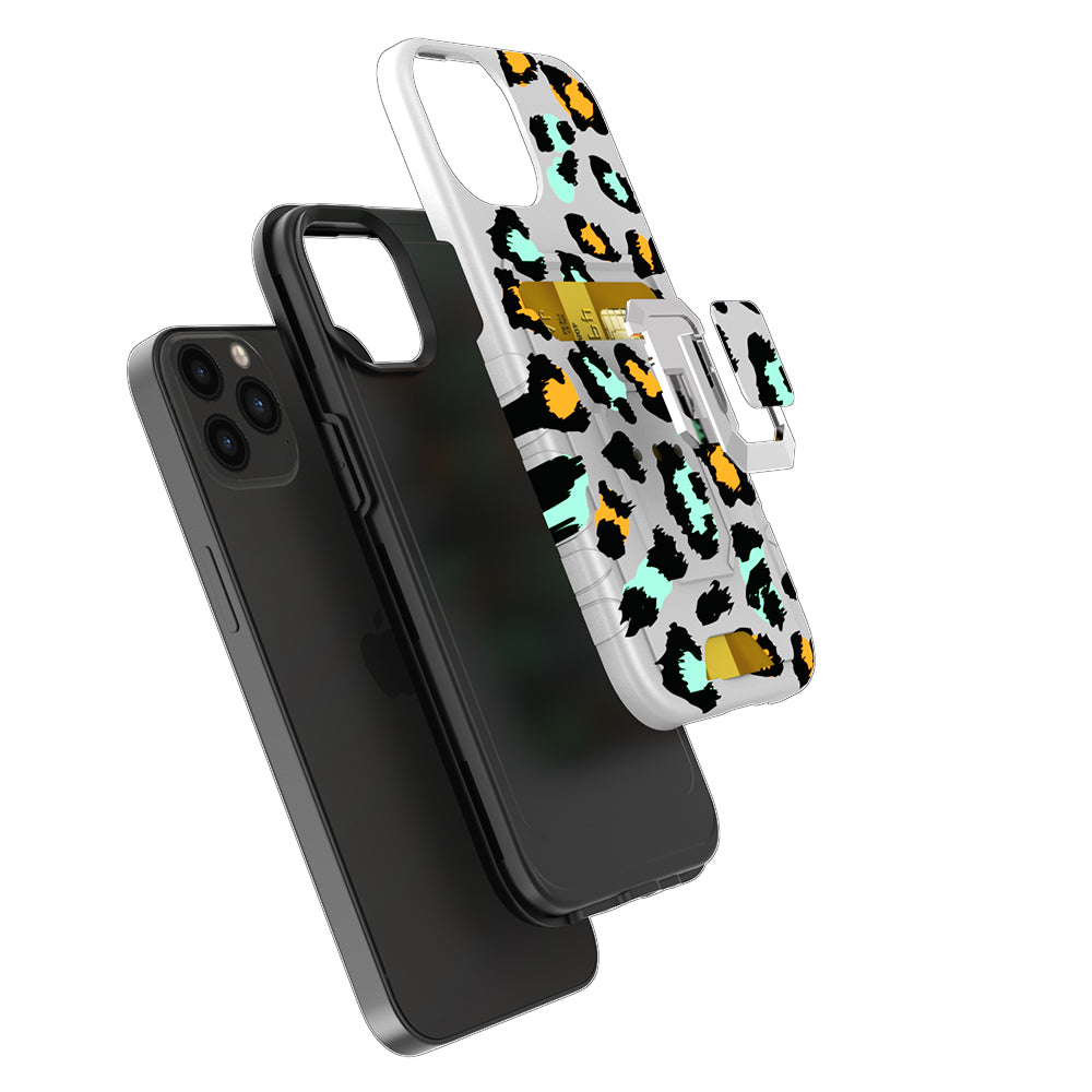 For Apple iPhone 14 (6.1") Wallet Designed with Credit Card Holder & Magnetic Stand Kickstand Ring Heavy Duty Hybrid  Phone Case Cover