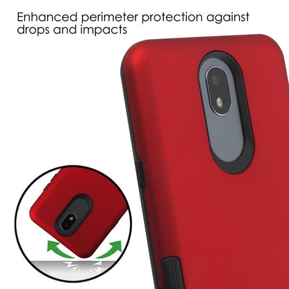 For LG Escape Plus /K30 2019/Arena 2 Hybrid Dual Layer Hard PC Cases Shockproof TPU Bumper Red Phone Case Cover