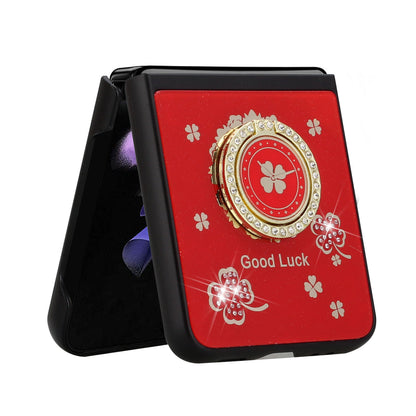 For Samsung Galaxy Z Fold 4 5G Diamond Bling Sparkly Glitter Ornaments Engraving Hybrid Ring Stand Fashion  Phone Case Cover