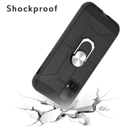 For Samsung Galaxy A32 4G Cases with Stand Kickstand Ring Holder [360° Rotating] Armor Dual Layer Work with Magnetic Car Mount PC+TPU Hard  Phone Case Cover