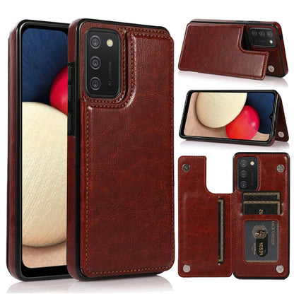 For Samsung Galaxy A02S PU Leather [Two Magnetic Clasp] [Card Slots] Stand Function Durable Shockproof Back Wallet Flip  Phone Case Cover