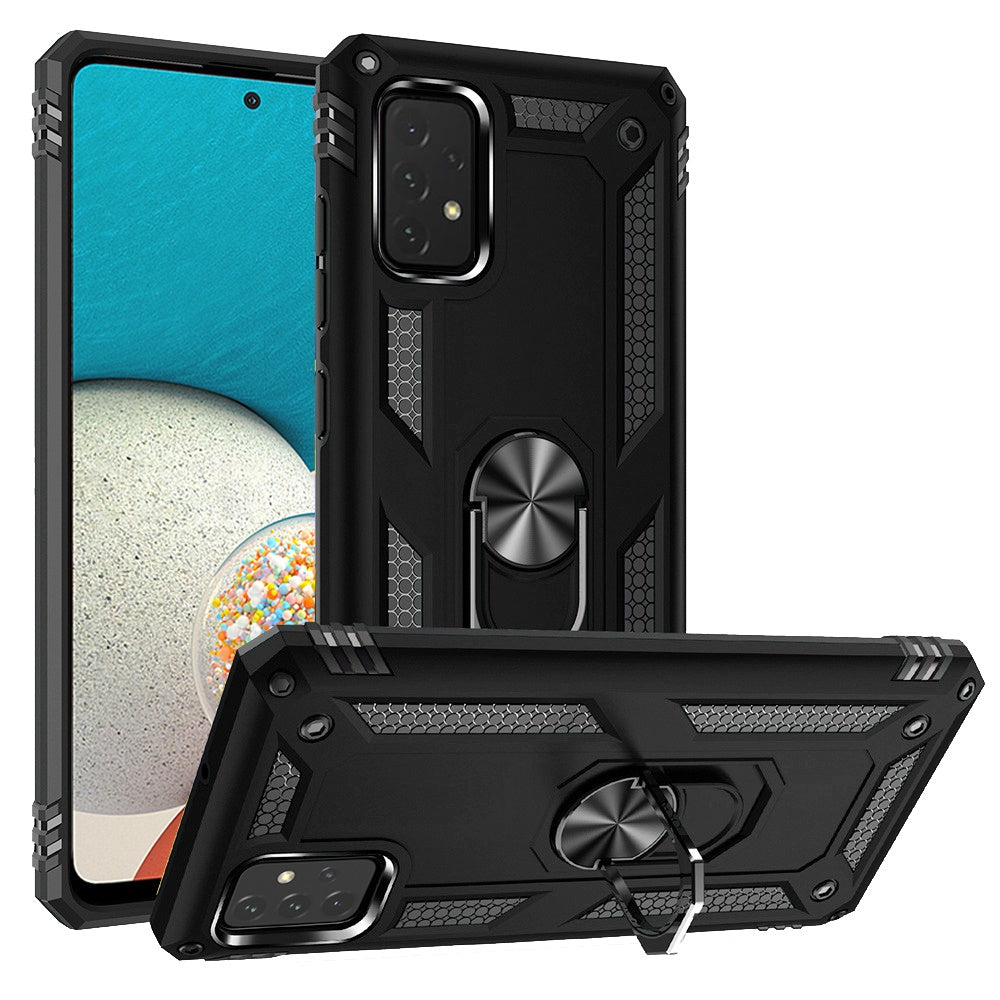 For Samsung Galaxy A53 5G Hybrid Durable Dual Layer with 360 Degree Rotatable Ring Stand Holder Kickstand Fit Magnetic Car Mount  Phone Case Cover