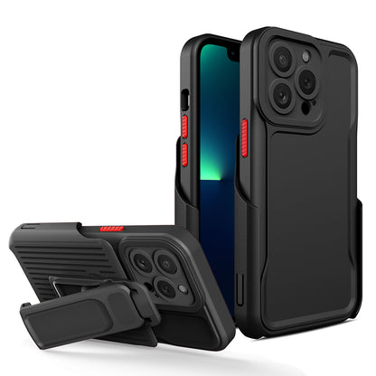 For Apple iPhone 14 /Plus Pro Max Hybrid Combo 2in1 with Secure Clip-on Holster, Kickstand & Camera Opening  Phone Case Cover