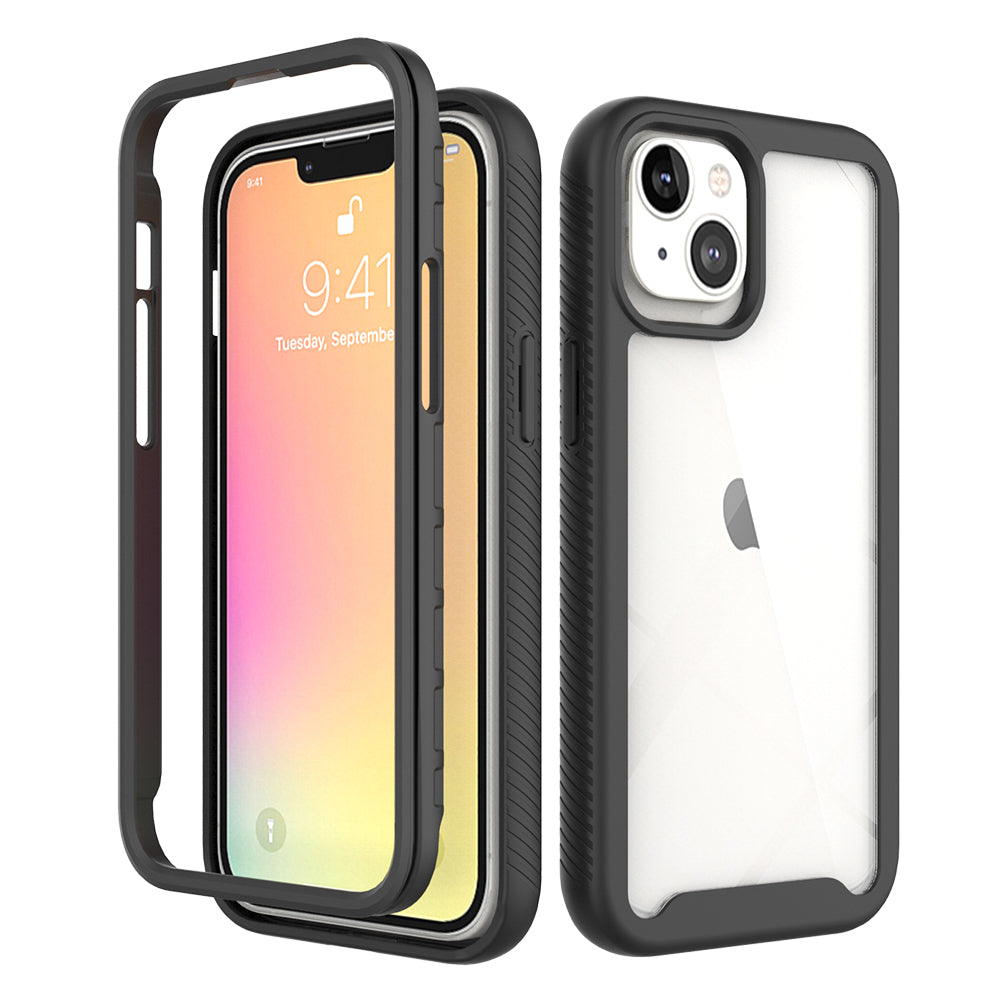 For Apple iPhone 13 /Pro Max Mini Hybrid Clear Shockproof Dual Layer Protection Hard Rugged PC and Soft TPU Silicone Bumper Frame Back  Phone Case Cover