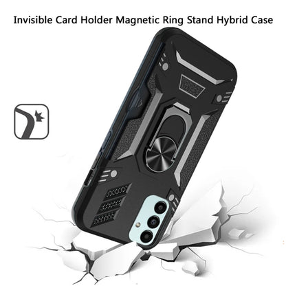 For Samsung Galaxy S22 Ultra Invisible Wallet Credit Card Holder with Ring Stand Kickstand Heavy Duty Slim Shockproof Hybrid  Phone Case Cover