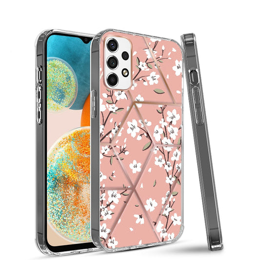 For Samsung Galaxy A23 5G Fashion Art Floral Design Beautiful Flower Pattern Hybrid Protective Hard Rubber TPU Pink Sakura Spring Flowers Phone Case Cover