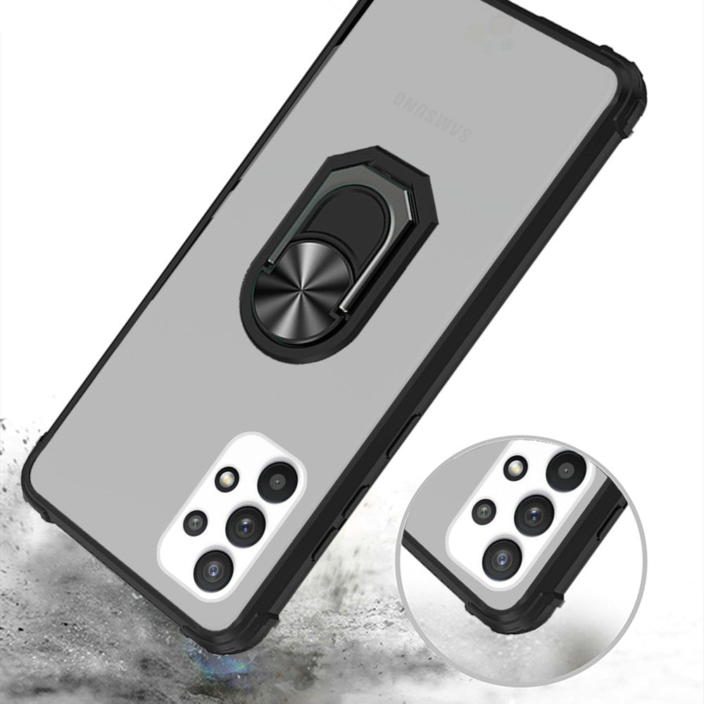 For Motorola Moto One 5G, Moto G 5G Plus, Moto One Lite Clear Silicone Shockproof Hybrid Protection Cover Transparent TPU with Magnetic Ring Kickstand  Phone Case Cover