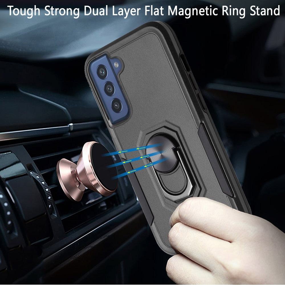 For Samsung Galaxy S22 /Plus Ultra Hybrid Tough Strong Dual Layer Hard PC TPU with Flat Magnetic Ring Stand Heavy-Duty Armor Design  Phone Case Cover