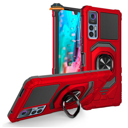 For TCL Stylus 5G Hybrid Magnetic Car Mount Ring Kickstand Stand Holder Full-Body Frame Armor Protective [Military Grade]  Phone Case Cover