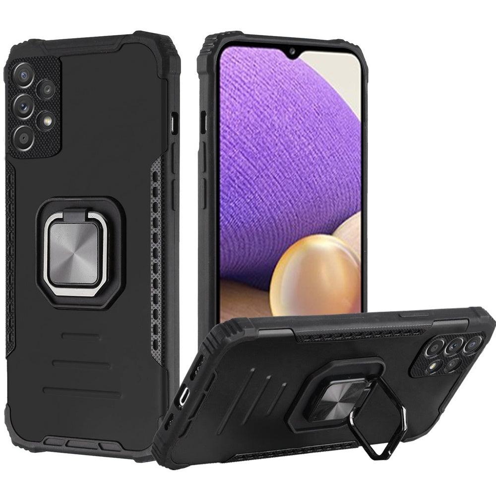 For Samsung Galaxy A32 5G Hybrid with Stand Magnetic Ring Kickstand Bumper Shockproof Armor Heavy Duty Military Grade Hard  Phone Case Cover