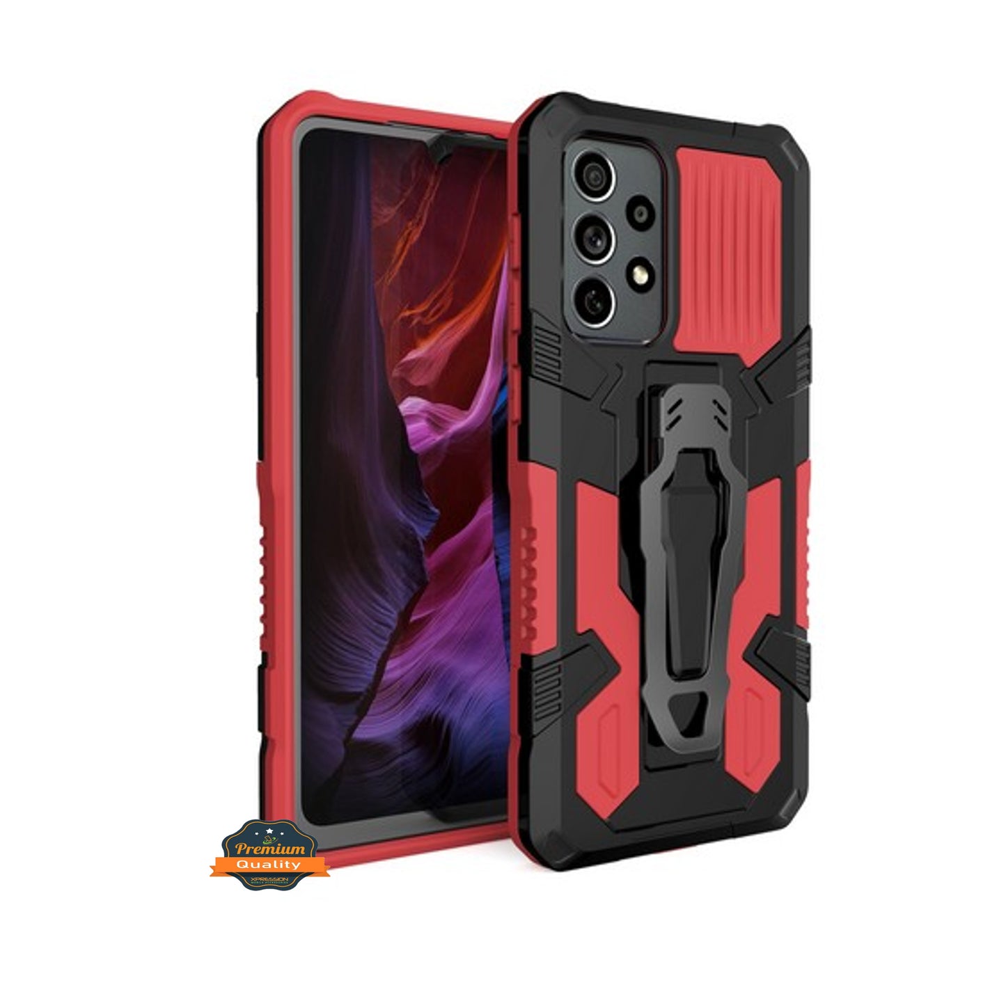 For Samsung Galaxy A33 5G Hybrid Heavy Duty Protection Shockproof Defender with Belt Metal Clip and Kickstand Dual Layer  Phone Case Cover