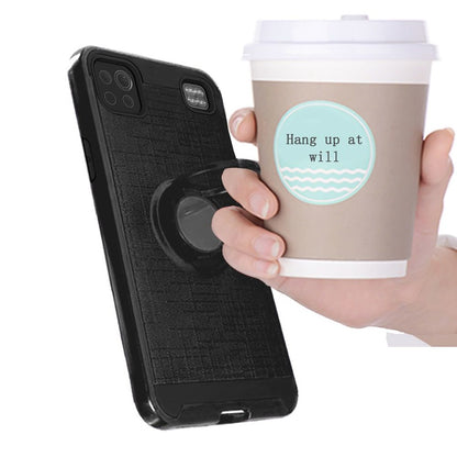 For Apple iPhone 13 (6.1") Hybrid Ring Stand Brushed with 360 Rotating Ring Magnetic Bracket Dual Layer TPU Armor Texture Rugged  Phone Case Cover