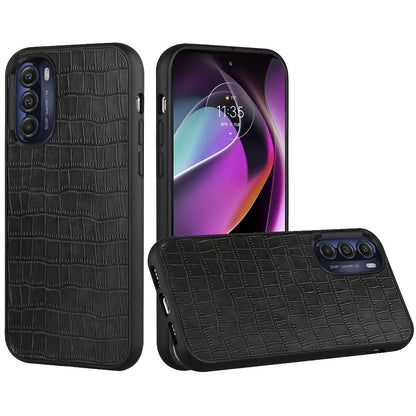 For Motorola Moto G 5G 2022 Thin PU Leather Crocodile Design Flip Snap On Hybrid Shockproof TPU PC Hard Shell Durable  Phone Case Cover