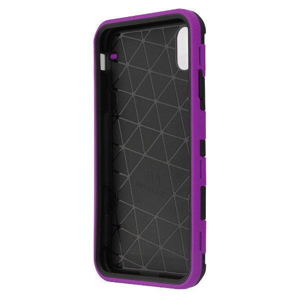 For Apple iPhone XS Max Hybrid Dual Layer Hard PC with Kickstand Shockproof TPU Rugged Stand Purple Phone Case Cover