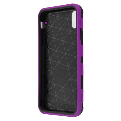 For Apple iPhone XS Max Hybrid Dual Layer Hard PC with Kickstand Shockproof TPU Rugged Stand Purple Phone Case Cover