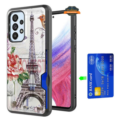 For Samsung Galaxy A03S Hidden Wallet Credit Card Slots with Kickstand Back Design Fashion Hybrid Shockproof Hard  Phone Case Cover