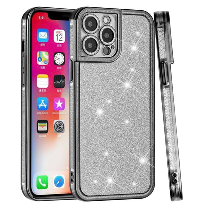 For Apple iPhone 11 (6.1") Luxury Chromed Edge Glitter Star Bling Thick TPU Shiny Bling Protective Frame  Phone Case Cover