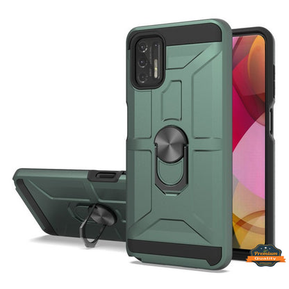 For Motorola Moto G Stylus 5G 2022 Hybrid Ring Stand [360° Rotatable Ring Holder Magnetic Kickstand] Shockproof Rubber  Phone Case Cover