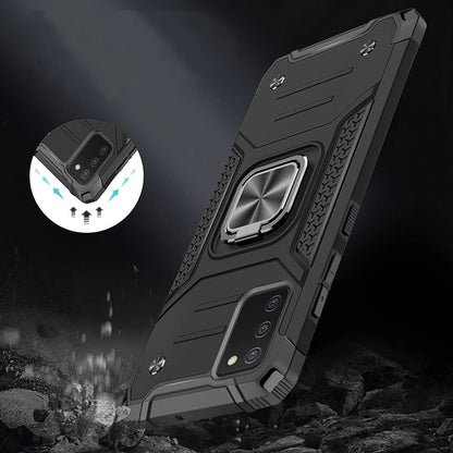 For Samsung Galaxy A03S Armor Hybrid with Ring Holder Kickstand TPU Shockproof Heavy-Duty Durable Rugged Dual Layer  Phone Case Cover