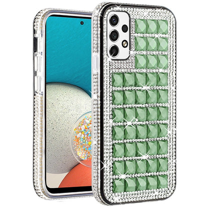 For Samsung Galaxy A53 5G Fashion Luxury 3D Bling Diamonds Rhinestone Jeweled Shiny Crystal Hybrid TPU Bumper Hard  Phone Case Cover