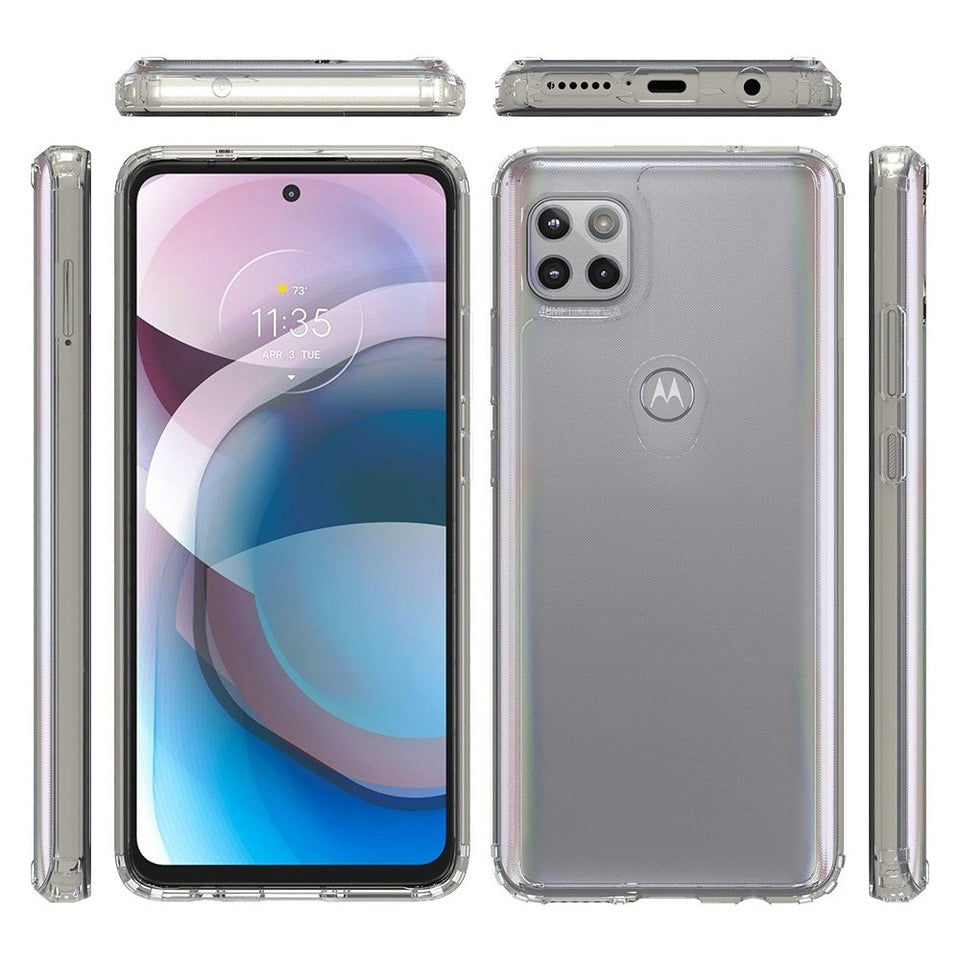 For Apple iPhone 14 (6.1") Hybrid Slim Crystal Clear Transparent Shock-Absorption Bumper with TPU + Hard PC Back Frame Clear Phone Case Cover