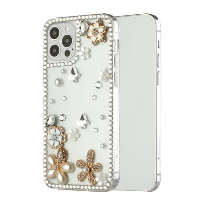 For Apple iPhone 13 (6.1") Bling Clear Crystal 3D Full Diamonds Luxury Sparkle Rhinestone Hybrid Protective  Phone Case Cover