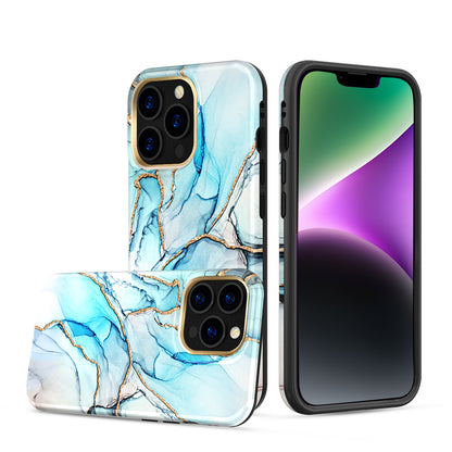 For Apple iPhone 14 /Plus Pro Max Eclipse Marble Galaxy IMD Design Glitter Sparkle Hybrid Rubber TPU Slim  Phone Case Cover