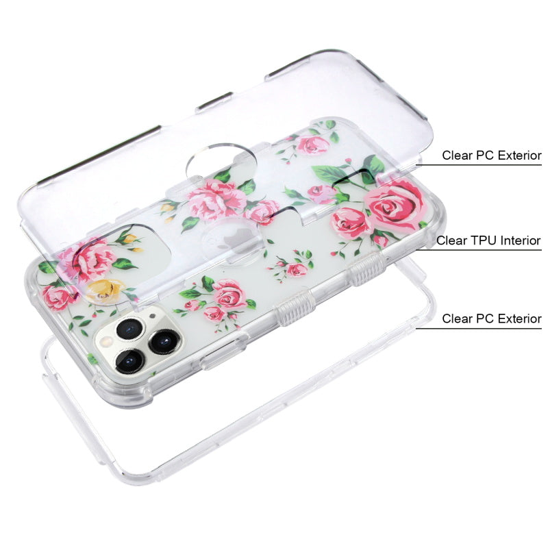 For Samsung Galaxy S10 5G (6.7") Hybrid Dual Layer Transparent Flower Design Hard PC Cases Shockproof TPU Rugged Paris in Full Bloom Phone Case Cover