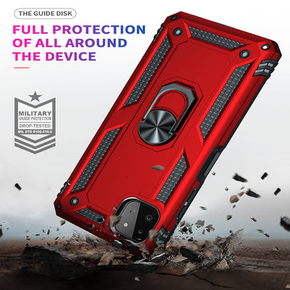 For Boost Mobile Celero 5G Military Grade Heavy Duty Armor Protection Hybrid with Rotating Metal Ring Kickstand Finger Loop Stand  Phone Case Cover