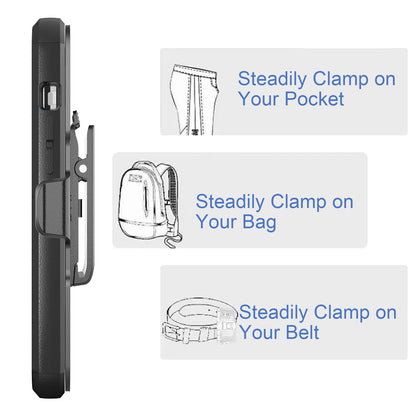 For Apple iPhone SE 2022 /SE 2020/8/7 Hybrid Rugged Shockproof 3-Layer Military Tough with Swivel Belt Clip Kickstand & Holster  Phone Case Cover