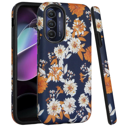 For Motorola Moto G 5G 2022 Bliss Floral Stylish Design Hybrid Rubber TPU Hard Shockproof Armor Slim  Phone Case Cover