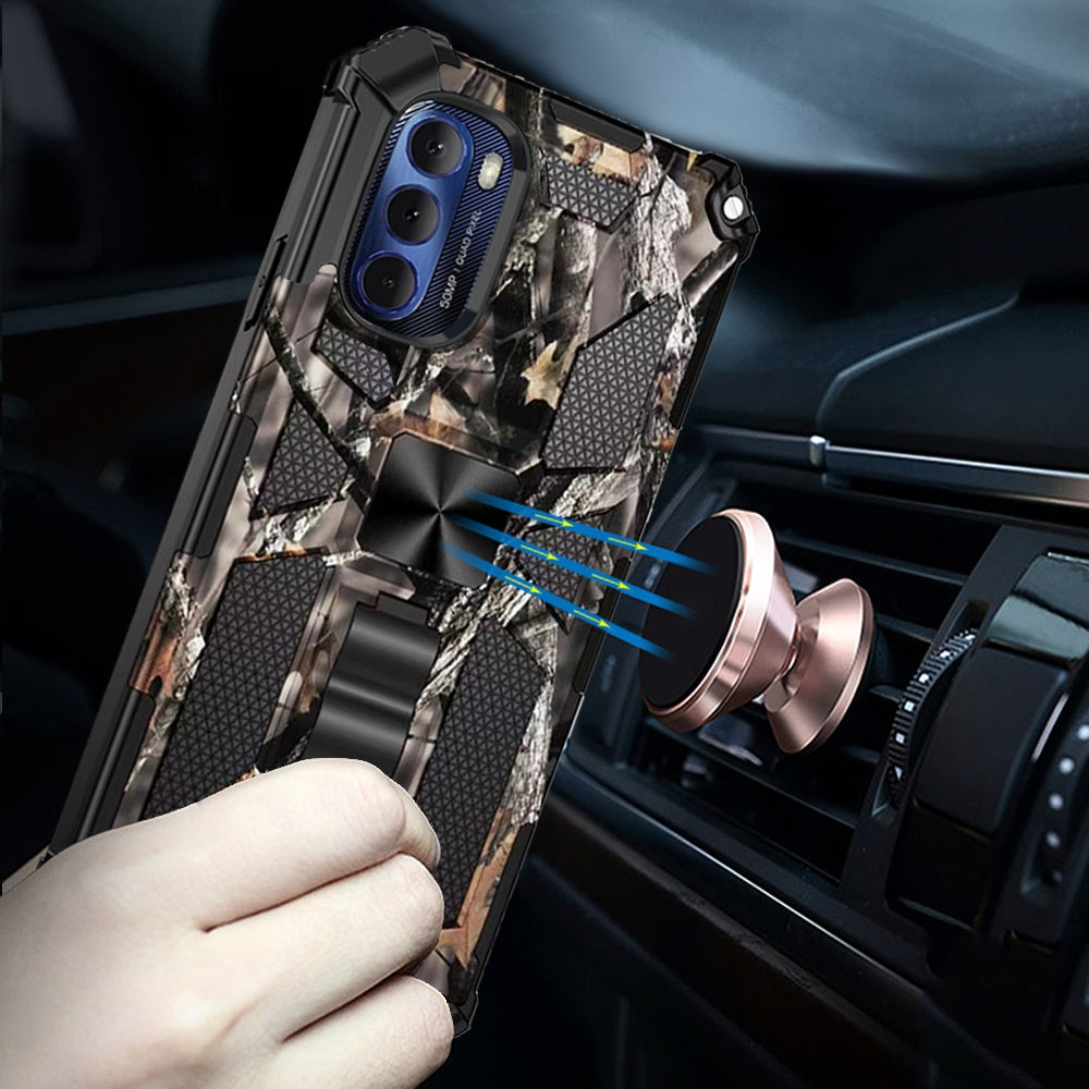 For Motorola Moto G Stylus 2022 4G Heavy Duty Hybrid Camouflage Kickstand [Military Grade] Fit Magnetic Car Mount  Phone Case Cover