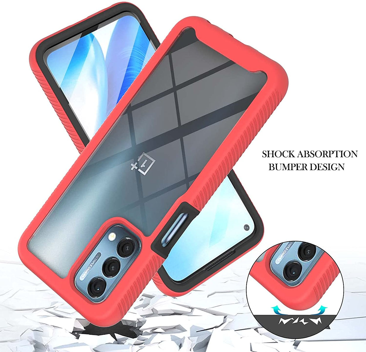 For TCL Stylus 5G Full Body Frame Armor Slim Hybrid Double Layer Hard PC + TPU Transparent Back Rugged Shockproof Clear / Pink Phone Case Cover