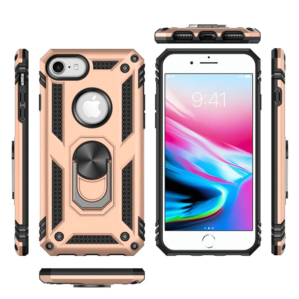 For Apple iPhone SE 3 (2022) SE/8/7 Hybrid Armor Durable Dual Layer with 360 Degree Rotatable Ring Stand Holder Kickstand  Phone Case Cover