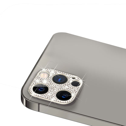 For Apple iPhone 14 (6.1") Camera Lens Zinc Alloy With Diamond Bling Glitter Lens Protective Camera Decoration Silver