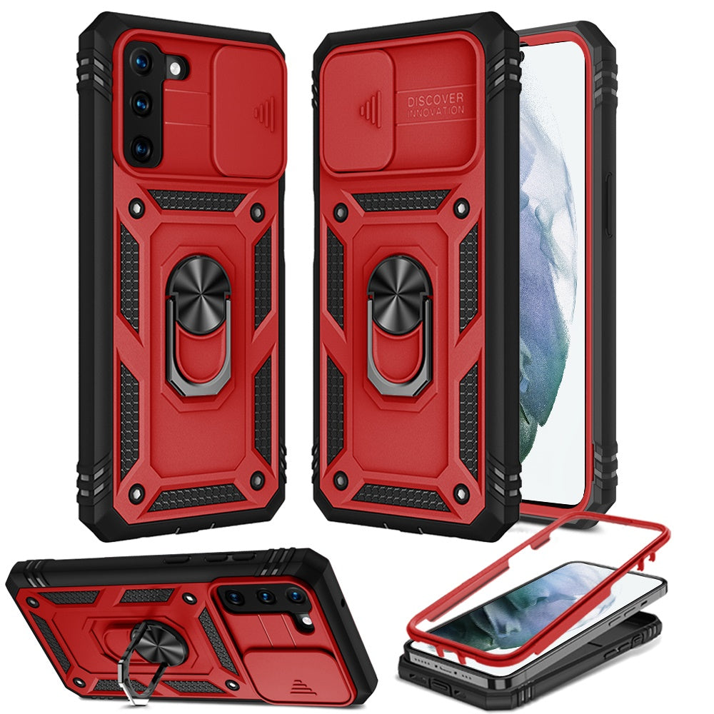For Samsung Galaxy S22 Hybrid Built-in 360° Rotate Magnetic Ring Stand with Camera Protection Heavy Duty Shockproof  Phone Case Cover