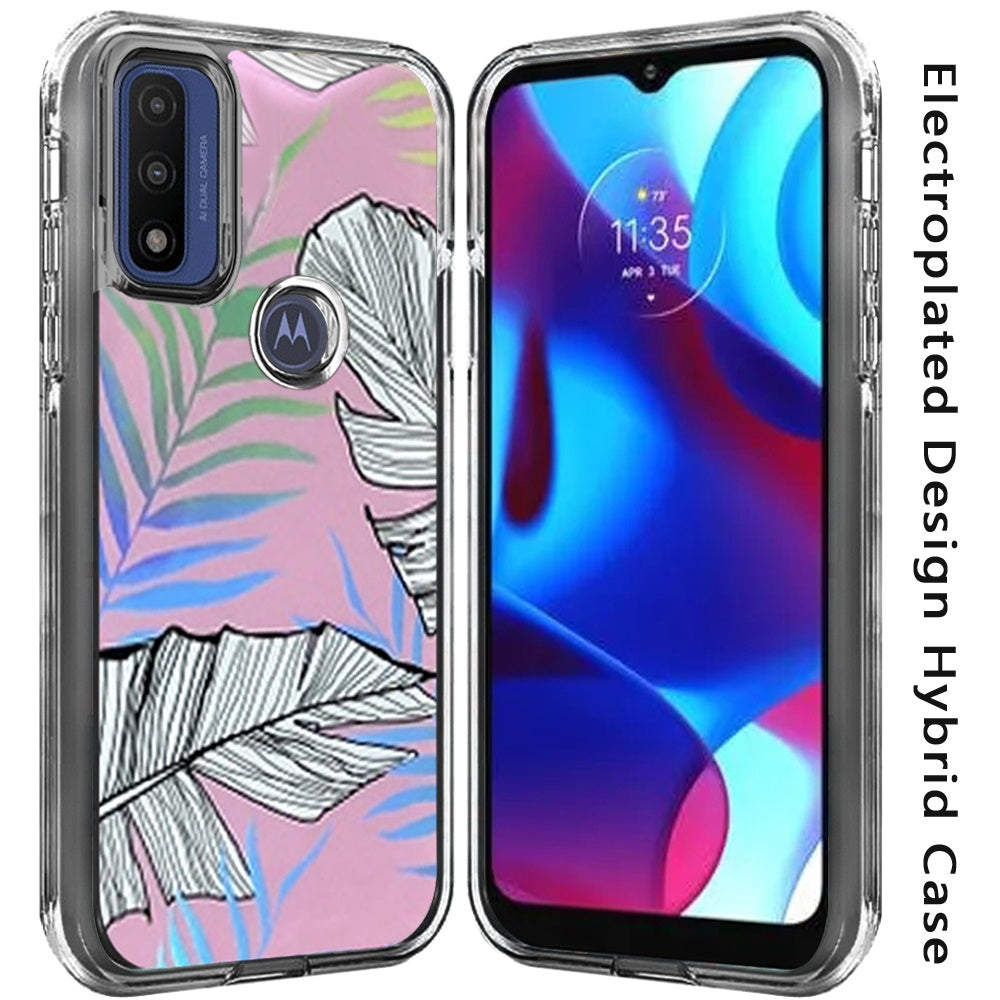 For Motorola Moto G Pure Electroplated Design Pattern Hybrid Luxury Fashion Hard PC TPU Bumper Hybrid Shook-Proof Armor  Phone Case Cover