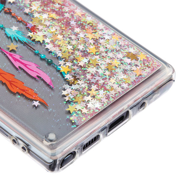 For Samsung Galaxy Note 10 (6.3) Quicksand Liquid Glitter Bling Hybrid Image Flowing Sparkle TPU Skin Dreamcatcher Phone Case Cover