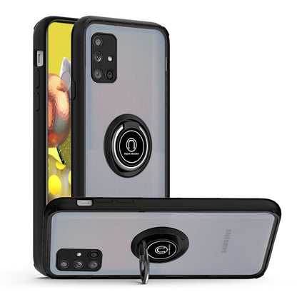 For Samsung Galaxy A71 5G Hybrid Protective PC & TPU Shockproof with 360° Rotation Ring Magnetic Metal Stand & Covered Camera  Phone Case Cover