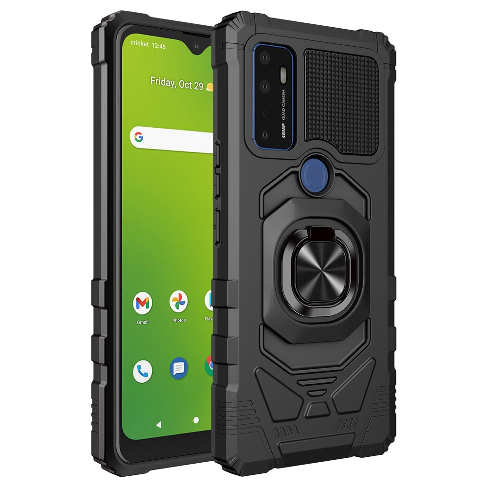 For TCL 30 T /T603 Full-Body Stand 2in1 Magnetic Car Mount Metal Ring Holder Kickstand Heavy Duty Hybrid Armor Defender  Phone Case Cover