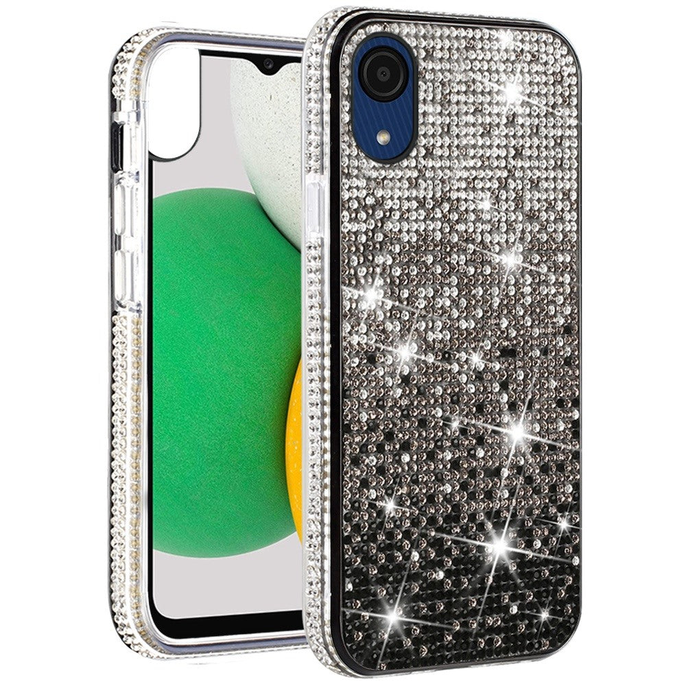 For Samsung A03 Core Glitter Bling Ultra Thin TPU Sparkle Diamond Rhinestone Shiny Hybrid Full Cover Crystal Stones Back  Phone Case Cover