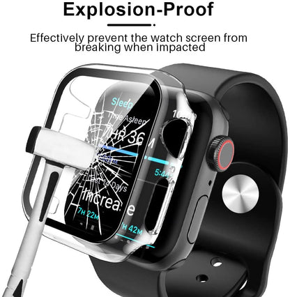 For Apple Watch 40mm Ultra Clear Transparent PC with Built in Screen Protector Snap-on Full Coverage Shell Rubber TPU + Hard PC Frame for iWatch Series SE/6/5/4 Clear Phone Case Cover